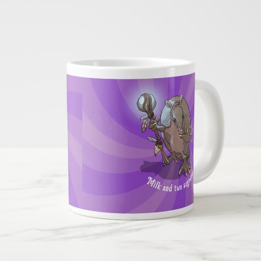 Grappige Armadillo Melk & Twee Suikers Hypnotische Grote Koffiekop (Voorkant rechts)