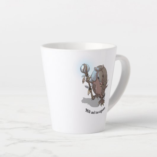 Grappige Armadillo Melk & Twee Suikers Hypnotische Latte Mok (Rechterhoek)