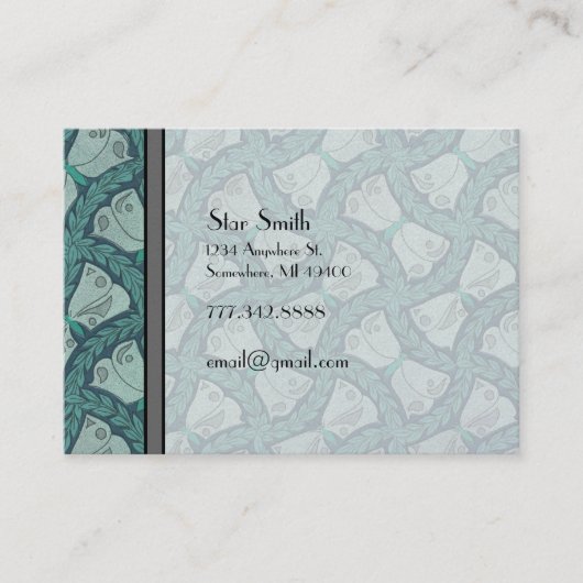 Grappige Art Nouveau  Butterfly Boutique Visitekaartje (Voorkant)