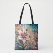 Grappige art nouveau Lily Chic Tote Bag (Voorkant)