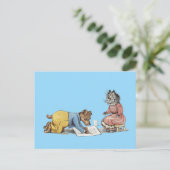 grappige artiestenhond die een kat tekent briefkaart (Staand voorkant)