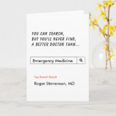 Grappige arts dank u noodmedicatie kaart (Gele Bloem)