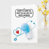 Grappige arts verpleegster pensioen afscheidinject kaart (Gele Bloem)