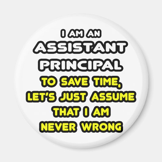 Grappige assistent Principal T-shirts Magneet (Voorkant)