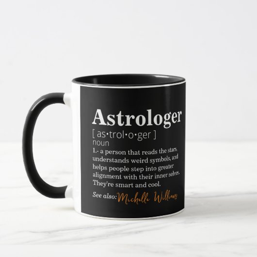 Grappige astrologiedefinitie  mok (Links)