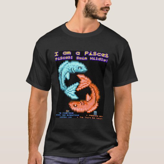 Grappige astrologische Vissen teken met grappige s T-shirt (Voorkant)