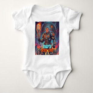 Grappige astronaut BBQ strip Pop Art Retro ruimte Romper