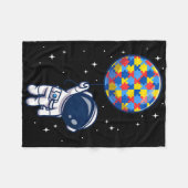 Grappige astronaut Bylloon Autism Awareness Space Fleece Deken (Voorkant (Horizontaal))