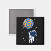Grappige astronaut Bylloon Autism Awareness Space Magneet (Voorkant / Achterkant)