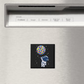 Grappige astronaut Bylloon Autism Awareness Space Magneet (Insitu (Vaatwasser))