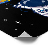 Grappige astronaut Bylloon Autism Awareness Space  Poster (Hoek)