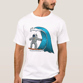Grappige astronaut die surft t-shirt