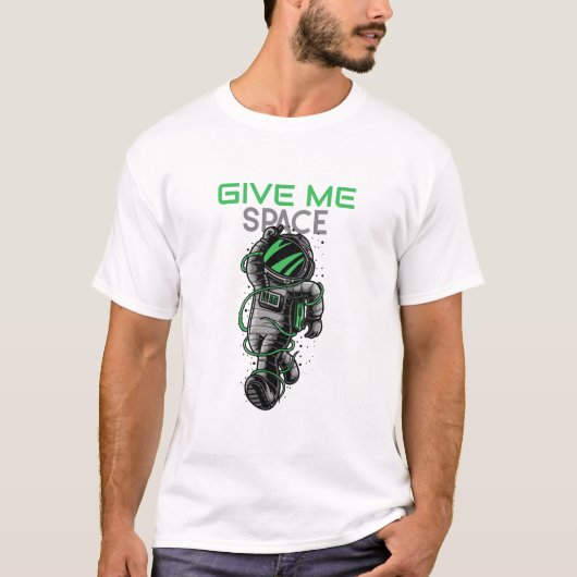 Grappige astronaut geeft me ruimte slechte dag t-shirt (Voorkant)