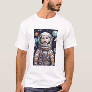 Grappige astronaut gezicht uitgesneden aangepaste  t-shirt