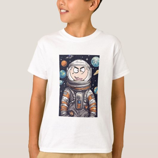 Grappige Astronaut gezicht uitgesneden T-shirt, aa T-shirt (Voorkant)