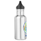 Grappige astronaut in de ruimte en aarde cartoon waterfles  (Links)