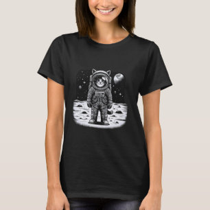 Grappige Astronaut Kat Ruimtekat op de Maan Kitten T-shirt