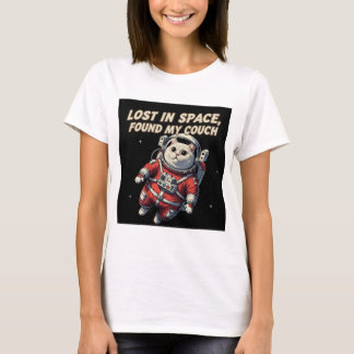 Grappige Astronaut Kat T-shirt: Verloren in de Rui T-shirt