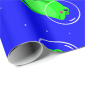 Grappige astronaut kikkers Space Blue Cadeaupapier (Rol Hoek)