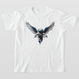 Grappige astronaut met engelenvleugels in de ruimt t-shirt