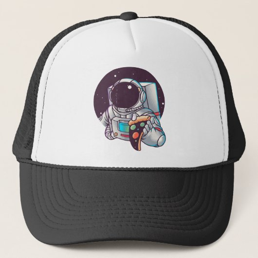Grappige Astronaut Pizza Galaxy Gift, Pizza Lover Trucker Pet (Voorkant)
