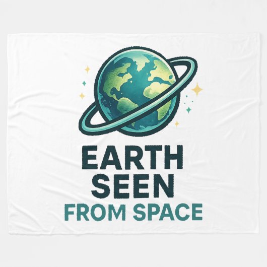 Grappige Astronaut Planeten Fleece Deken (Voorkant (Horizontaal))
