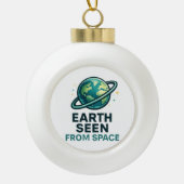 Grappige Astronaut Planeten Keramische Bal Ornament (Voorkant)