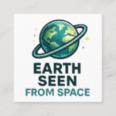 Grappige Astronaut Planeten Klantenkaartje (Achterkant)