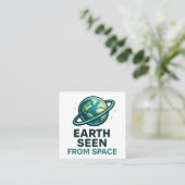 Grappige Astronaut Planeten Klantenkaartje (Staand voorkant)