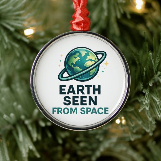 Grappige Astronaut Planeten Metalen Ornament (Boom)