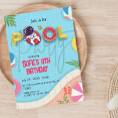 Grappige Astronaut Pool Party Verjaardag Kaart