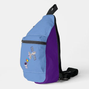 grappige astronaut sling bag