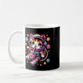 Grappige Astronaut Space Kawaii Boba Tea Cat Koffiemok (Links)