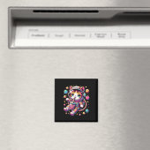 Grappige Astronaut Space Kawaii Boba Tea Cat Magneet (Insitu (Vaatwasser))