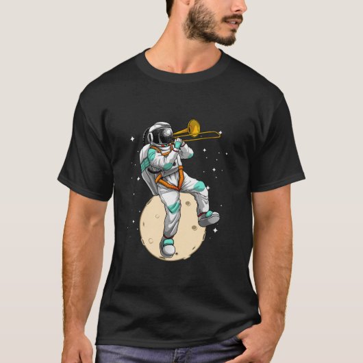Grappige astronaut trombone kunst voor mannen vrou t-shirt (Voorkant)