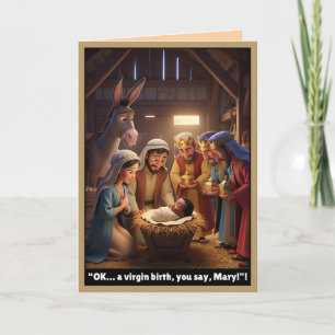 Grappige atheïstische kaart, thema maagdelijke geb kaart