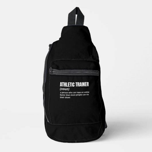 Grappige atletische trainer definitie sling bag (Voorkant)