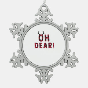 Grappige Attitude O Je Plaid Hert Creatief Design Tin Sneeuwvlok Ornament