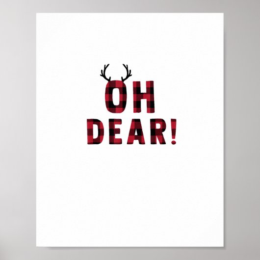 Grappige Attitude O Je Plaid Hert Creatief Ontwerp Poster (Voorkant)