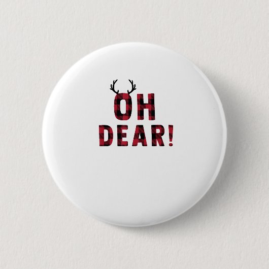 Grappige Attitude O Je Plaid Hert Creatief Ontwerp Ronde Button 5,7 Cm (Voorkant)