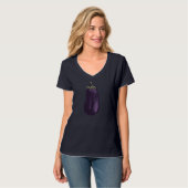 Grappige aubergine Design voor fruit groente vegan T-shirt (Voorkant volledig)