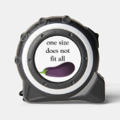 GRAPPIGE AUBERGINE één maat past niet allemaal Rolmaat (Voorkant)