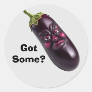 Grappige aubergine Sticker - Heb je wat?