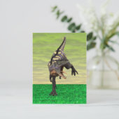 Grappige Aucasaurus Brullende Prehistorische Dino  Briefkaart (Staand voorkant)