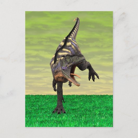 Grappige Aucasaurus Brullende Prehistorische Dino  Briefkaart (Voorkant)