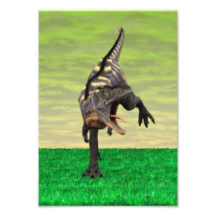 Grappige Aucasaurus Brullende Prehistorische Dino Foto Afdruk