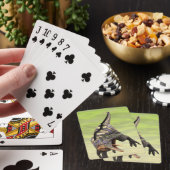 Grappige Aucasaurus Brullende Prehistorische Dino  Pokerkaarten (Insitu)