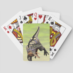 Grappige Aucasaurus Brullende Prehistorische Dino Pokerkaarten