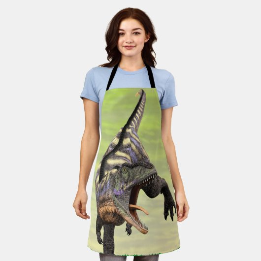 Grappige Aucasaurus Brullende Prehistorische Dino Schort (Gedragen)