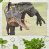 Grappige Aucasaurus Brullende Prehistorische Dino Theedoek (Gevouwen)